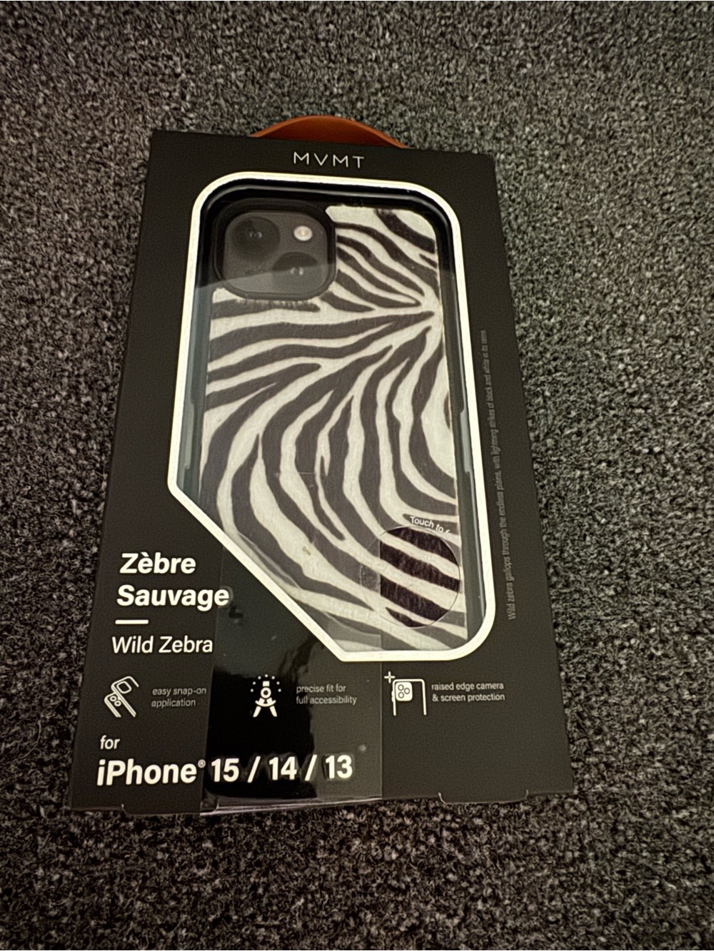 NEW IN BOX- MVMT iPhone 15 14 13 Case Wild Zebra Sauvage
